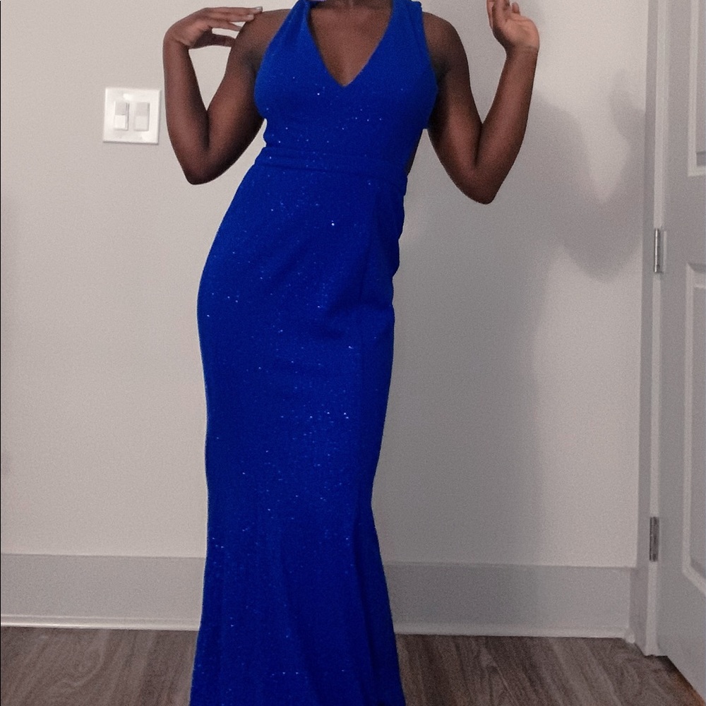 Glistening Blue Evening Gown